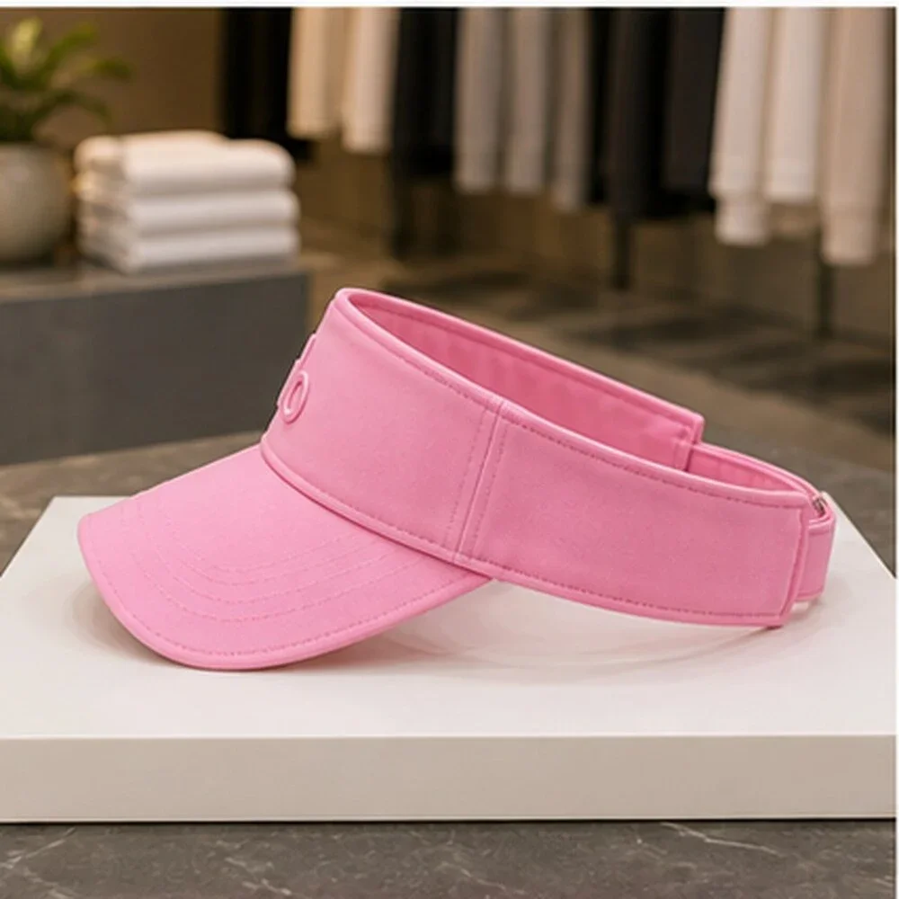ALO Yoga Pink Gym Open Top Visor Hat Logo